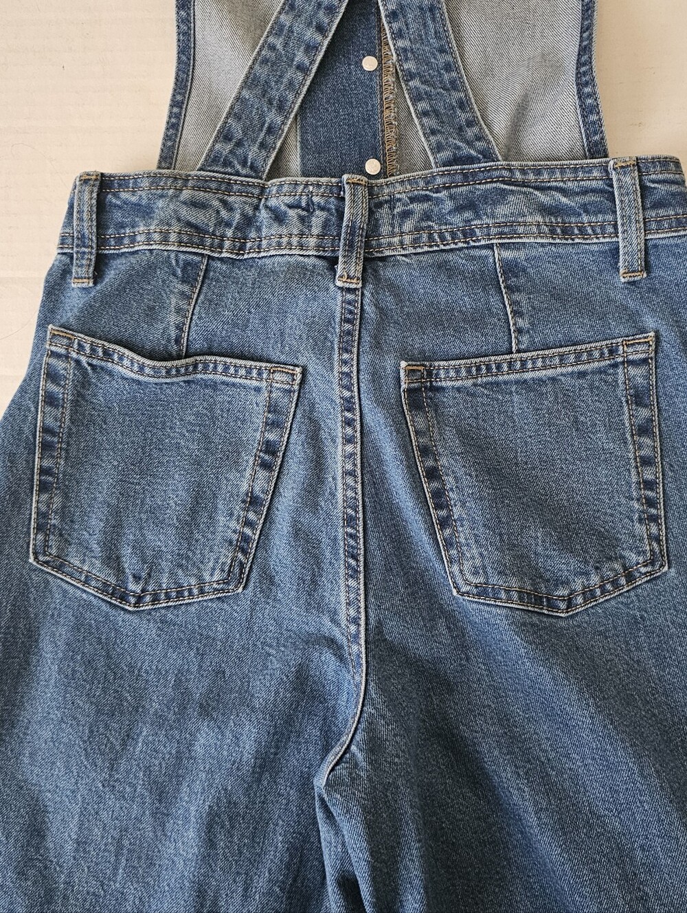Universal Thread Denim Sailor Overalls Size 4 Medium Wash Wide Leg 29" Inseam - Picture 12 of 14